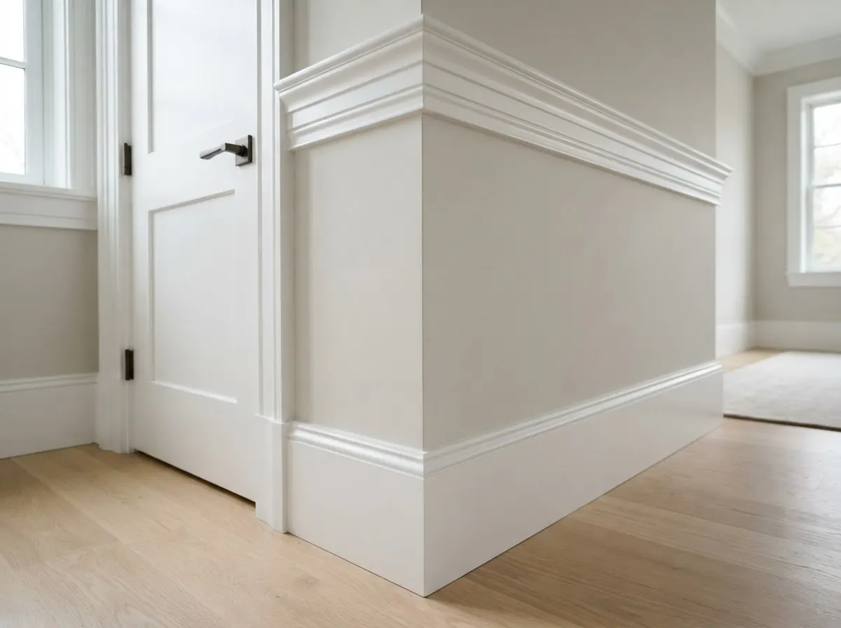 Illustrative image of crisp trim meeting a clean wall